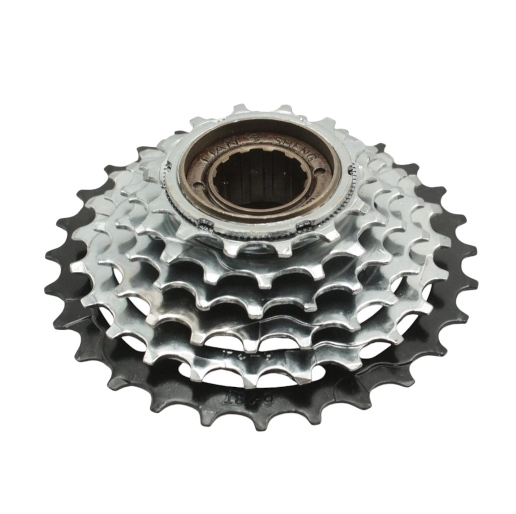 Зірка задня різьбова 6-рик LIAN SHENG index (14-28T), чорно-нікельна