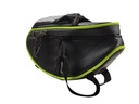 Сумка на багажник (004), чорна з салатовою окантовкою 