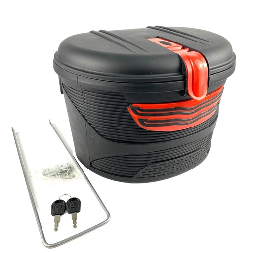 [072-74] Кошик пластмасовий чорний AFT-136, з кришкою та замком на ключ