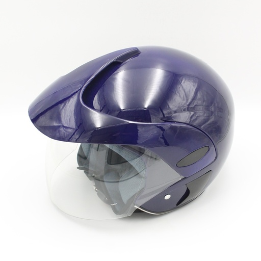 [136-64] Мотошолом  №208 S синій, з дашком, без захисту бороди