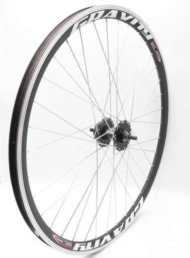 [013-048] Колесо 27,5 перед, обід 2-ний чорний, втулка Quando, диск 6 болтів