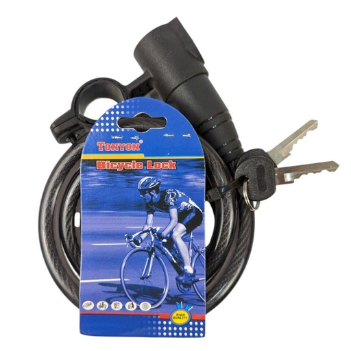 [044-59] Велозамок на ключ  506 Ø12-1500mm, з кріпленням на раму TONYON