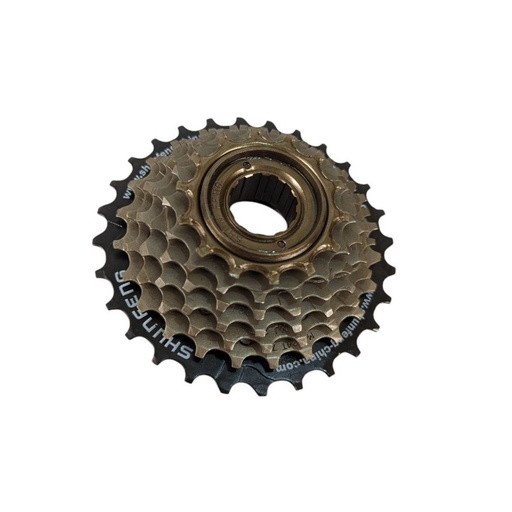 Зірка задня різьбова 7-рик  SHUNFENG index, (14-28T) чорно-коричнева