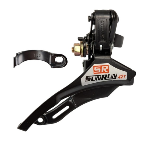 [113-29] Перекидка передня SUNRUN FD-QD-35A, Ø 31.8 mm, тяга вверх, чорна