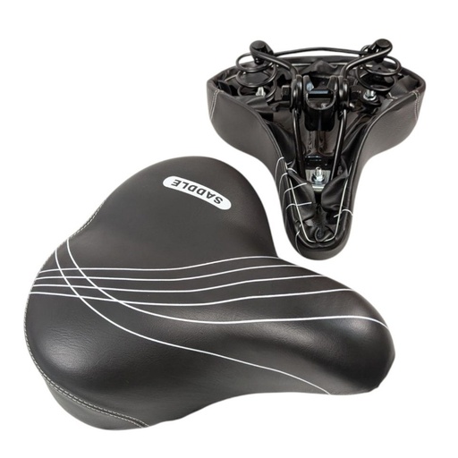 Сідло на пружинах, S007, широке (260х220), металева основа, чорне