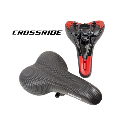 [058-23] Сідло мтв Baisike 076, "карбон" (260х150), чорне-червоне
