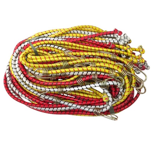 [130-781] Стяжка з ПОДВІЙНИМИ гачками ТАЙВАНЬ 1м (біла гумка)  /20/