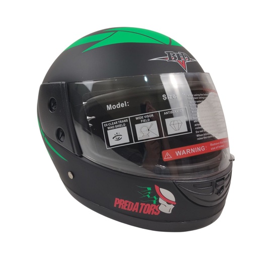 [137-055] Мотошолом BLD-825, M(57-58), чорно-зелений, матовий