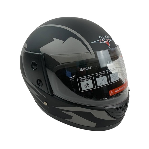 [137-056] Мотошолом BLD-825, M(57-58), чорно-сірий, матовий