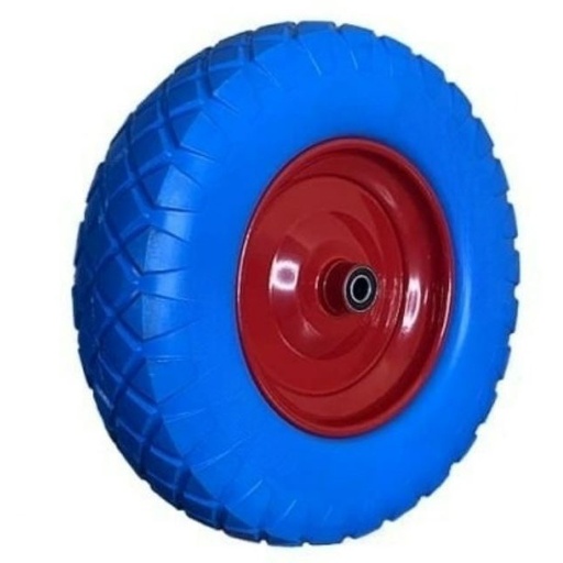 [190-74] Колесо тачки синє  8"  4.00-8  під вісь Ø20, пінополіуретанове (204 підш.)