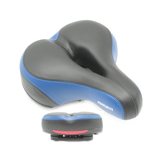 [056-18] Сідло на демферах AVANTI  №19 з диркою, чорно-синє з катафотом